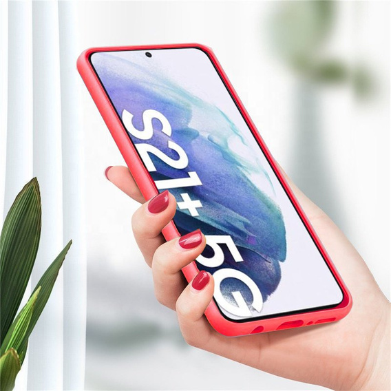 Telefontok a Samsung Galaxy S21+ Plus, Silicone Lite, piros