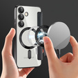 Pattintható tok a Samsung Galaxy S25 FE, RFID Wallet MagSafe CamShield, fekete