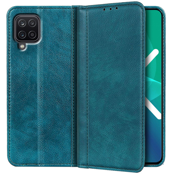 Telefontok a Samsung Galaxy A12 / M12 / A12 2021, Wallet Litchi Leather, zöld