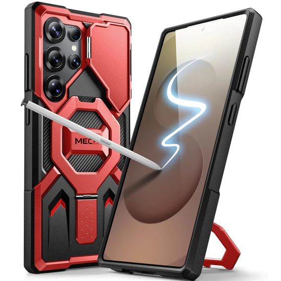 Tongate MECH MagSafe sorozatú tok Samsung Galaxy S25 Ultra készülékhez, fekete + 9H edzett üveg