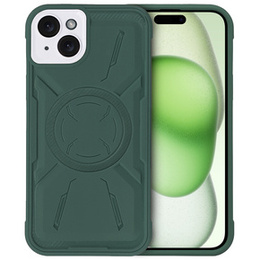 Tok iPhone 15, ERBORD Armor Mag, zöld