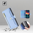 Pattintható tok a Realme 14 Pro+ 5G, Wallet Zipper Pocket, kék