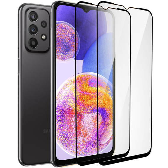 2x edzett üveg a Samsung Galaxy A23 4G/5G, ERBORD 3D teljes képernyő