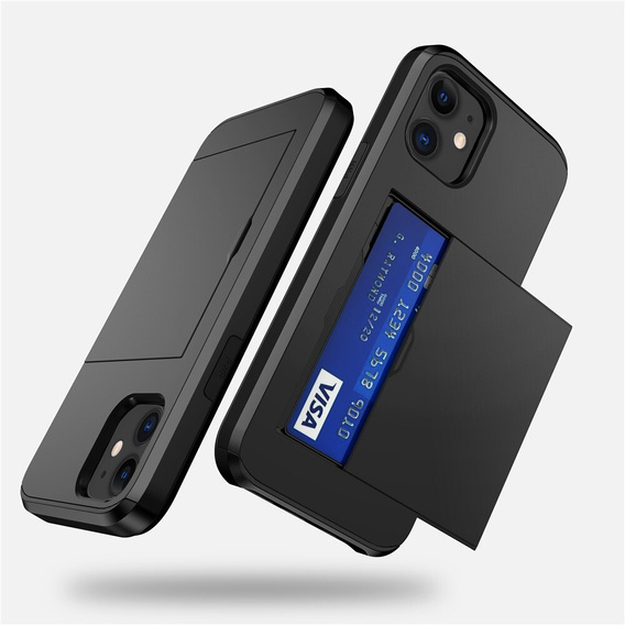 Telefontok a iPhone 11, Sliding Card Holder, fekete