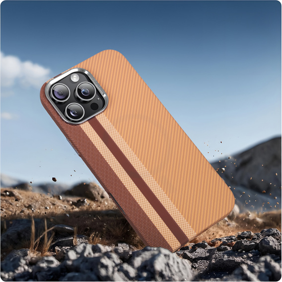Tok iPhone 14 Pro, Carbon Fiber MagSafe, sárga