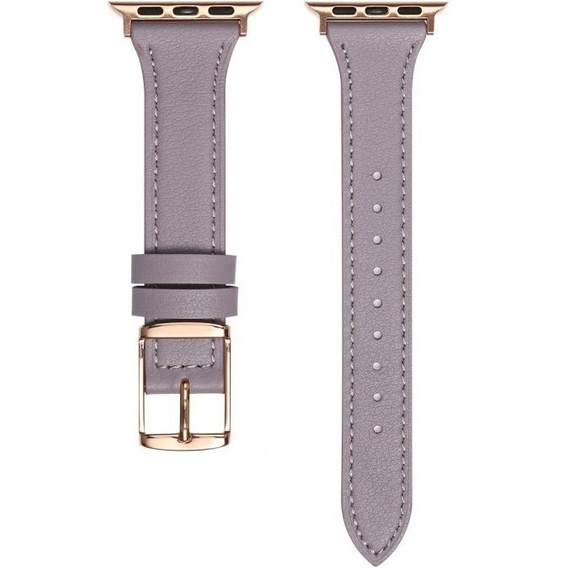 Pasek Skórzany do Apple Watch 1/2/3/4/5/6/7/8/SE/Ultra 42/44/45/49mm, Fioletowy