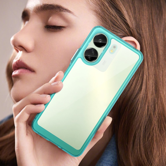 Telefontok a Xiaomi Redmi 13C / Poco C65, Fusion Hybrid, átlátszó / kék