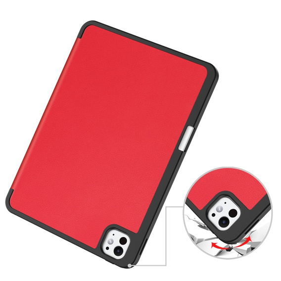 Tok iPad Pro 11" 2024 (5 gen.), Smartcase tolltartóval, piros