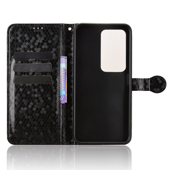 Pántos tok Xiaomi Redmi 15 5G / 4G, pénztárca rombusz, fekete