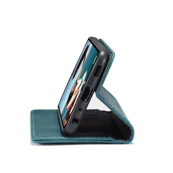 CASEME tok Samsung Galaxy A12 / M12 / A12 2021, Leather Wallet Case, kék