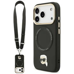 Karl Lagerfeld Big Strap Karl fém logós MagSafe tok iPhone 17 Pro készülékhez
