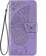Pattintható tok Oppo Reno 14F, pénztárca, Butterfly, lila