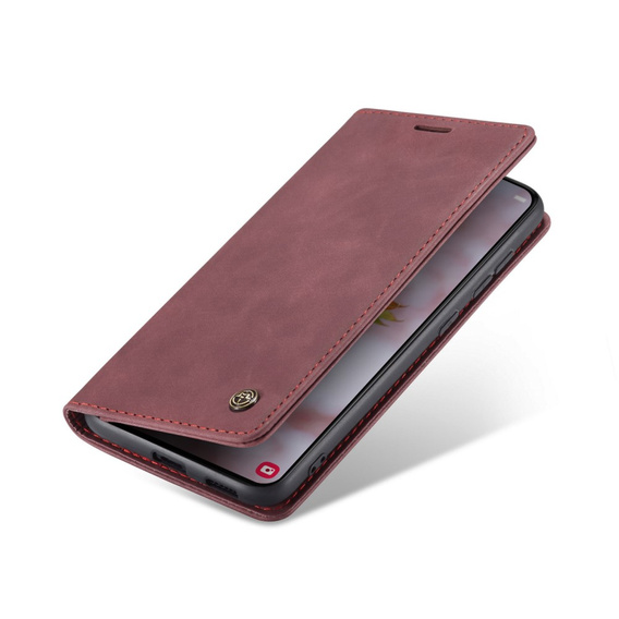 CASEME tok Samsung Galaxy S22 5G, Leather Wallet Case, piros