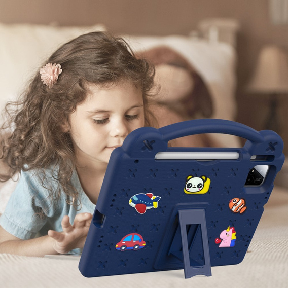 Gyermek tok Xiaomi Pad 7 / 7 Pro, Cute Patterns, állvánnyal, sötétkék