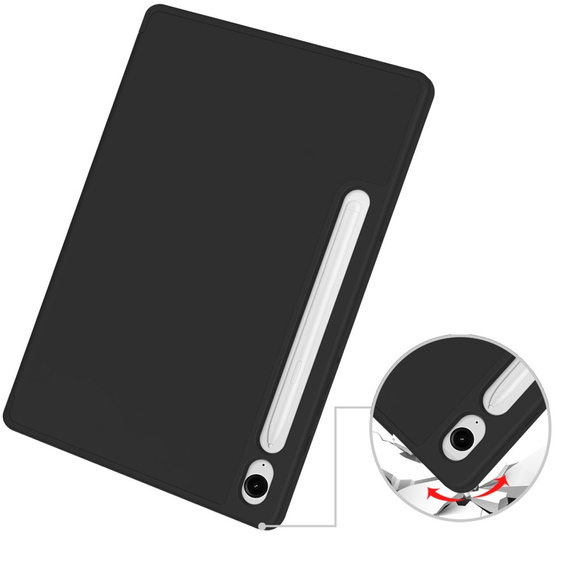 Tok Samsung Galaxy Tab S10 FE+ Plus, Smartcase tolltartóval, fekete