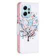 Pattintható tok a Xiaomi Redmi Note 12 4G, Wallet, colorful tree , fehér