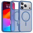 Matt tok iPhone 17 Pro készülékhez, MagSafe-hoz, áttetsző kék