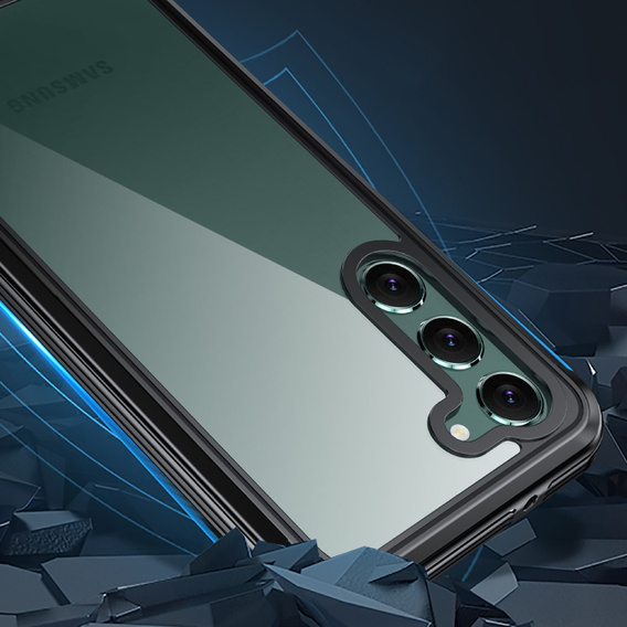 Tok Samsung Galaxy S22 készülékhez, Shockproof, fóliával, fekete