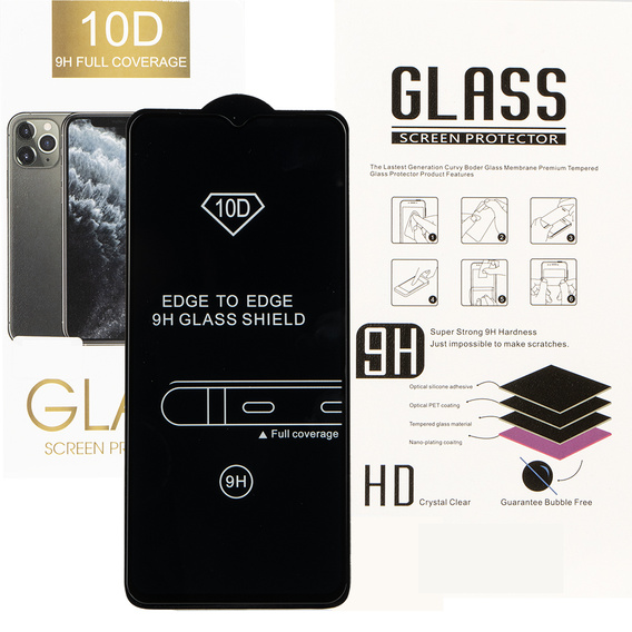 3D edzett üveg Oppo A18 4G / A38 4G készülékhez, fekete