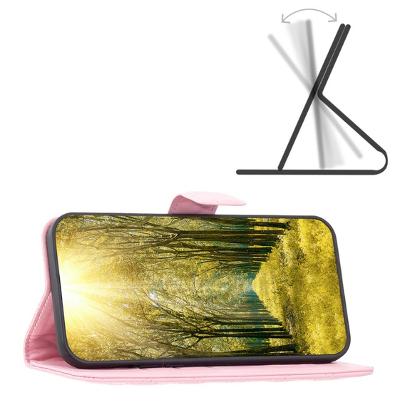 Pattintható tok a Xiaomi Redmi Note 13 Pro 5G, Wallet, BINFEN COLOR, rózsaszín