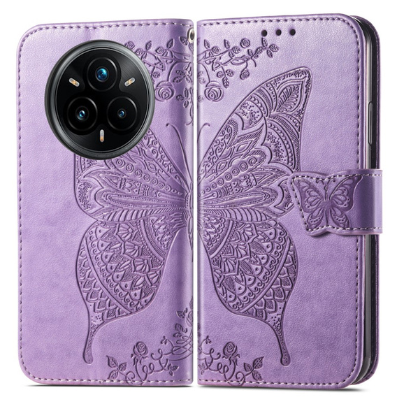 Pattintható tok a Realme 14 Pro+ 5G, Butterfly, lila