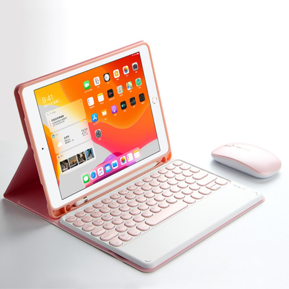 Tok + billentyűzet iPad Pro 11 2021 / 2018, iPad Air 10.9 4 2020 / 5 2022, Pen Slot, rózsaszín rose gold
