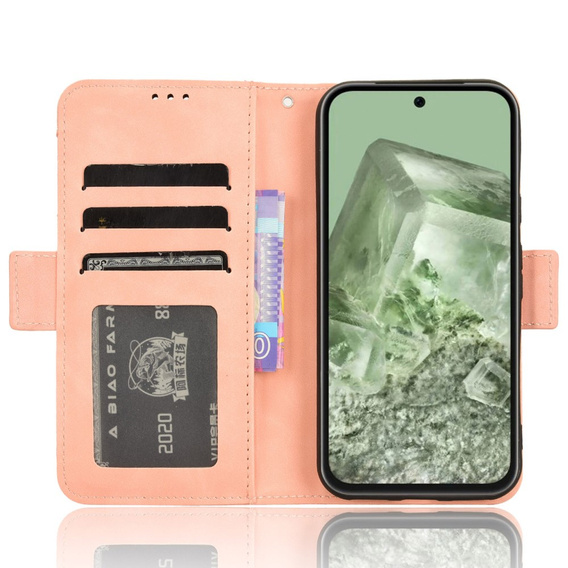 Pattintható tok a Google Pixel 8A, Card Slot, rózsaszín