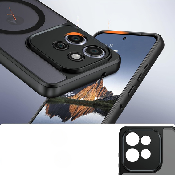 Tok Motorola Edge 50 Neo / ThinkPhone 25-hoz, MagSafe, ERBORD Matt Case, fekete