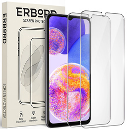 2x edzett üveg a Samsung Galaxy A23 4G/5G, ERBORD 9H Hard Glass a képernyőn