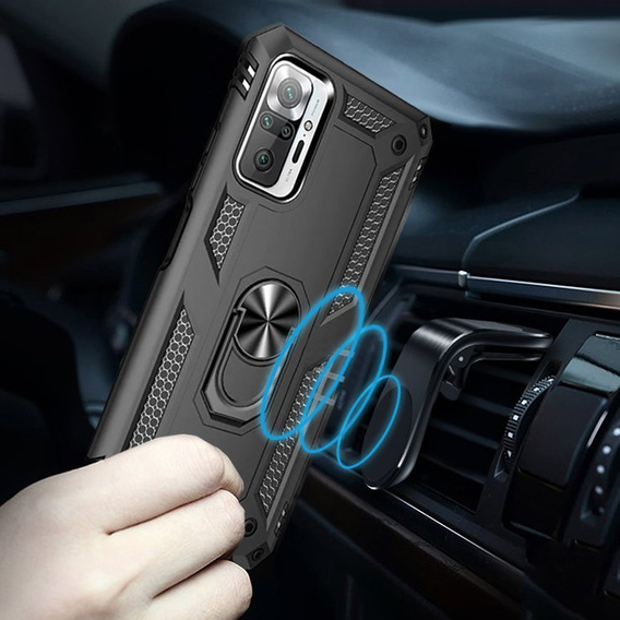 Páncélozott telefontok a Xiaomi Redmi Note 10 Pro, Nox Case Ring, fekete