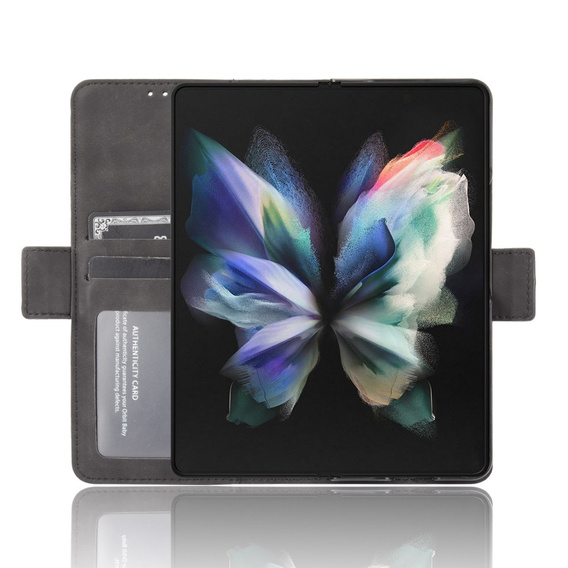 Pattintható tok a Samsung Galaxy Z Fold3 5G, Card Slot, fekete