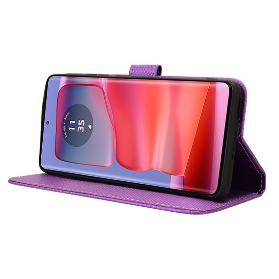 Pattintható tok a Motorola Edge 50 Pro, Wallet Smart Magnet, lila