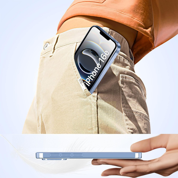 Tok iPhone 16E-hoz, Electro MagSafe, kék + üveg a képernyőhöz