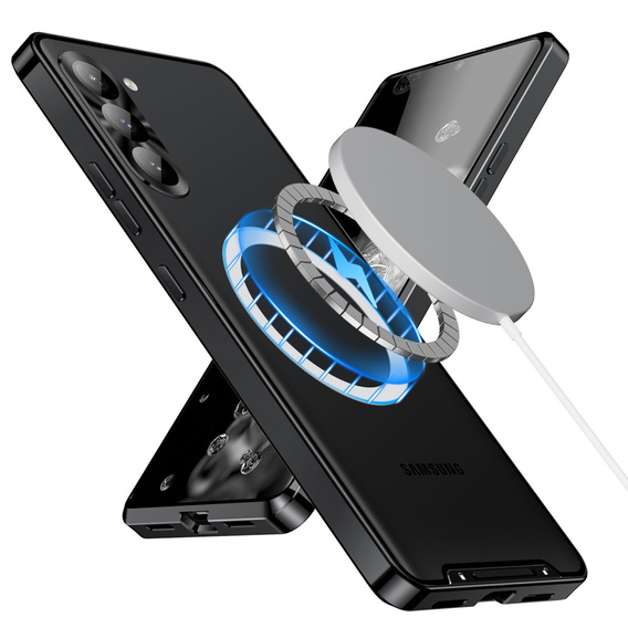 Kameravédő tok Samsung Galaxy S24+ Plus, CamShield MagSafe, átlátszó / fekete