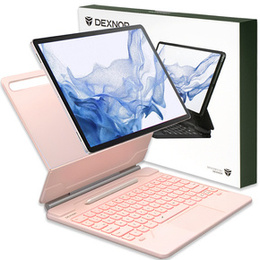 Billentyűzet tok Samsung Galaxy Tab S7+ / S7 FE / S9+ / S8+ / S9 FE+ / S10+, Dexnor Magnetic Keyboard Touchpad, rózsaszín