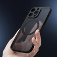 Tok iPhone 16 Pro-hoz, MagSafe, ERBORD Matt Case, fekete + képernyőüveg