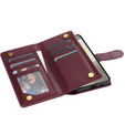 Flap tok Samsung Galaxy S25 Edge, Rhombus Crossbody Leather, bordó