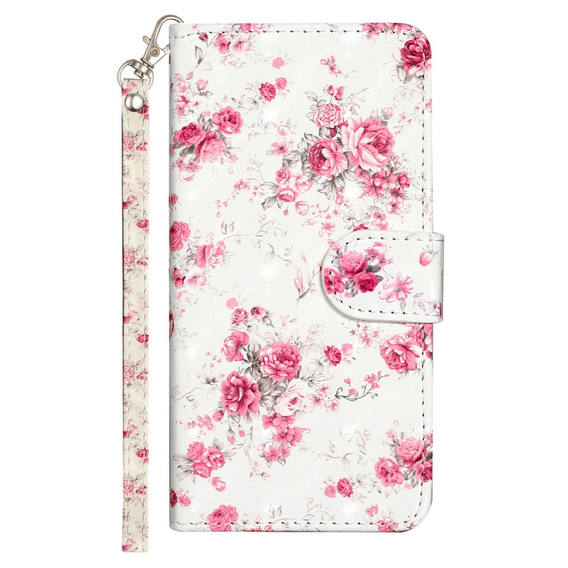 Pattintható tok a Samsung Galaxy A35 5G, Wallet, Roses fehér