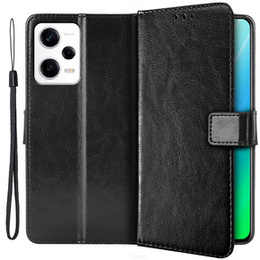 Pattintható tok a Xiaomi Redmi Note 12 5G / POCO X5 5G, Crazy Horse Wallet, fekete