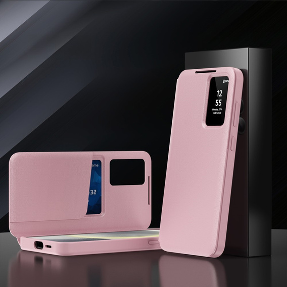 Flip tok Samsung Galaxy S22 Ultra, Smart View Wallet, rózsaszín