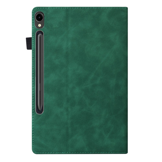 Tok Samsung Galaxy Tab S10 FE+ Plus, Classic, tolltartóval, zöld