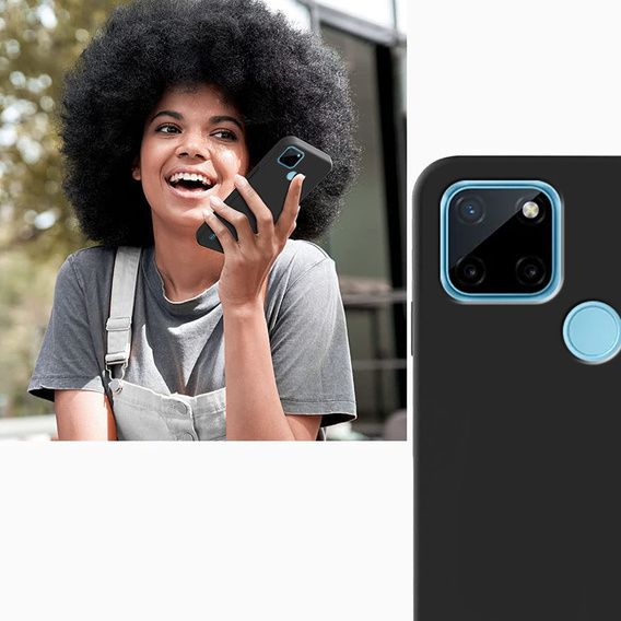 Telefontok a Realme C21Y / C25Y, Silicone Lite, fekete