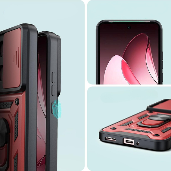 Telefontok a Oppo Reno 13 Pro, CamShield Slide, piros