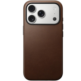Nomad tok iPhone 17 Pro-hoz, Modern bőr tok, barna