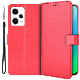 Pattintható tok a Xiaomi Redmi Note 12 5G / POCO X5 5G, Crazy Horse Wallet, piros