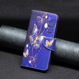 Pattintható tok a Xiaomi Redmi Note 13 5G, Wallet, Butterflies lila