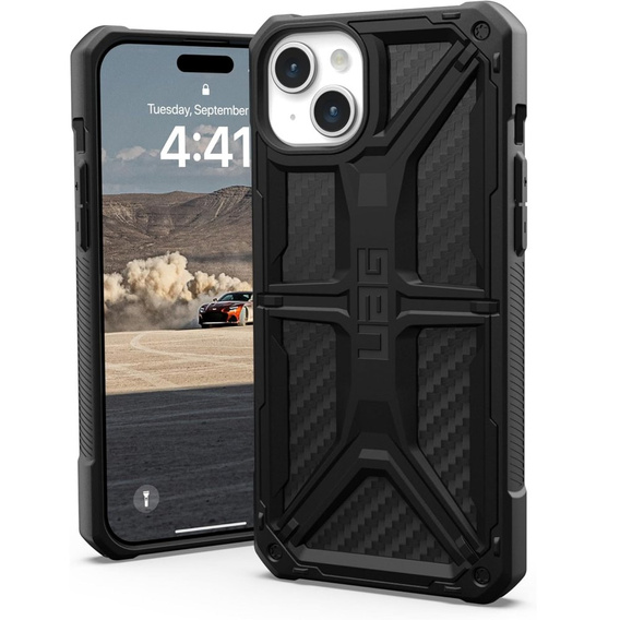 Tok Urban Armor Gear iPhone 15 Plus, Monarch, carbon fekete