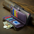 Tok CASEME Samsung Galaxy S25 Ultra, RFID Leather Wallet, vállpánttal, lila