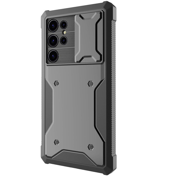 Tok Samsung Galaxy S24 Ultra, ERBORD Rugged MagSafe tok, fekete (két keret)