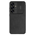 NILLKIN flip tok Samsung Galaxy A56, CamShield Qin Pro, bőr, fekete